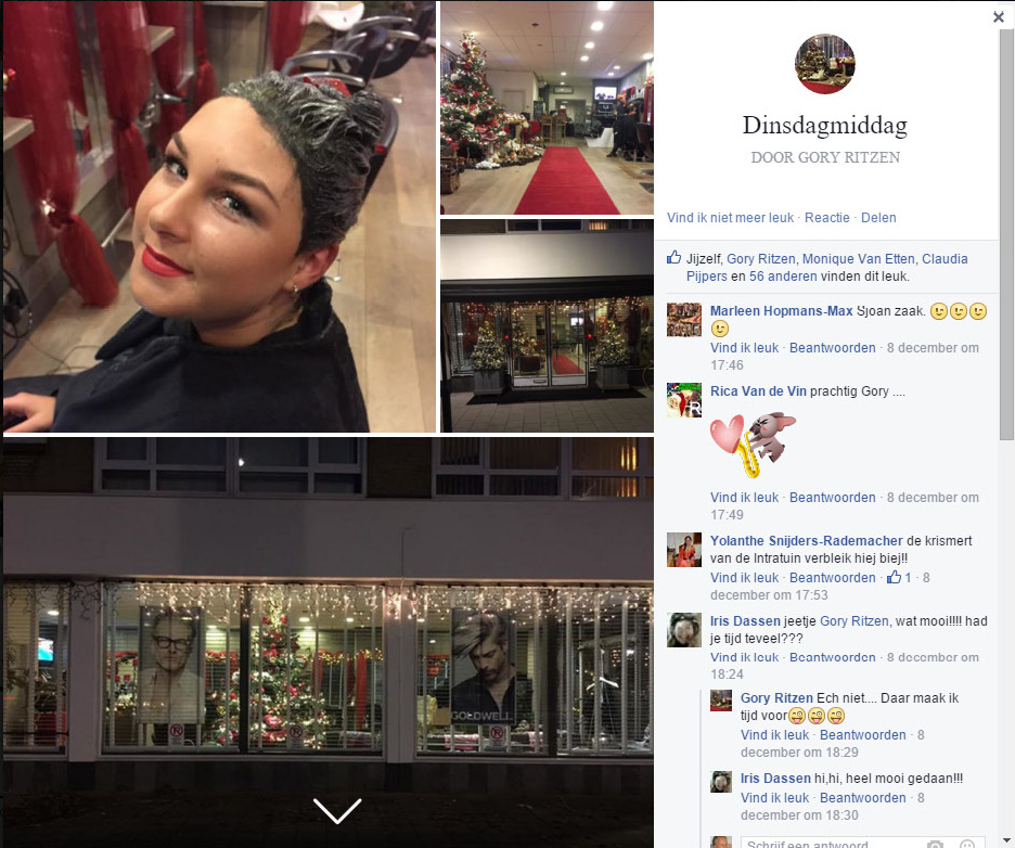 Kerst 2015 op Facebook Wat de gasten van Kapper Gory schreven op Facebook over de Kerstversiering