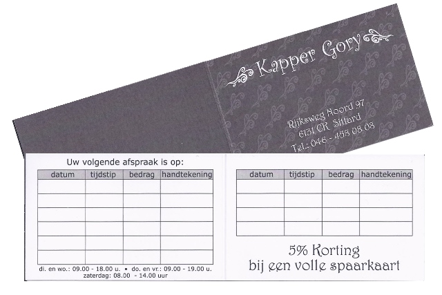 Kortingskaart Maak gebruik van de handige en voordelige afspraken/kortingskaart